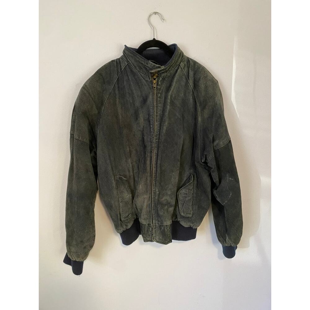 Vintage William Barry Watershed Suede Leather Bomber (Size L)